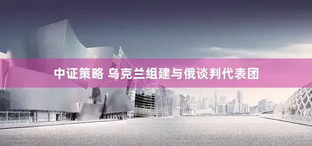 中证策略 乌克兰组建与俄谈判代表团